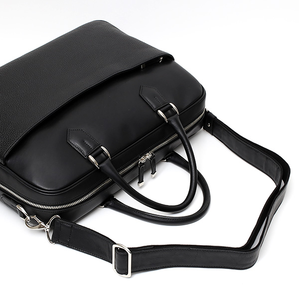  ビジネスバッグ メンズ 本革 ブリーフケース 日本製 ブラック 黒 黒色 ショルダーベルト付き 肩掛け 無地 鞄 カバン 通勤 オシャレ 高級 シンプル 大容量 ファイブウッズ(FIVE WOODS) HORIZON(ホライズン) #39243