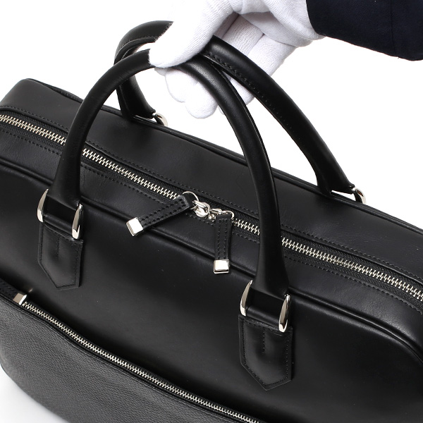  ビジネスバッグ メンズ 本革 ブリーフケース 日本製 ブラック 黒 黒色 ショルダーベルト付き 肩掛け 無地 鞄 カバン 通勤 オシャレ 高級 シンプル 大容量 ファイブウッズ(FIVE WOODS) HORIZON(ホライズン) #39243