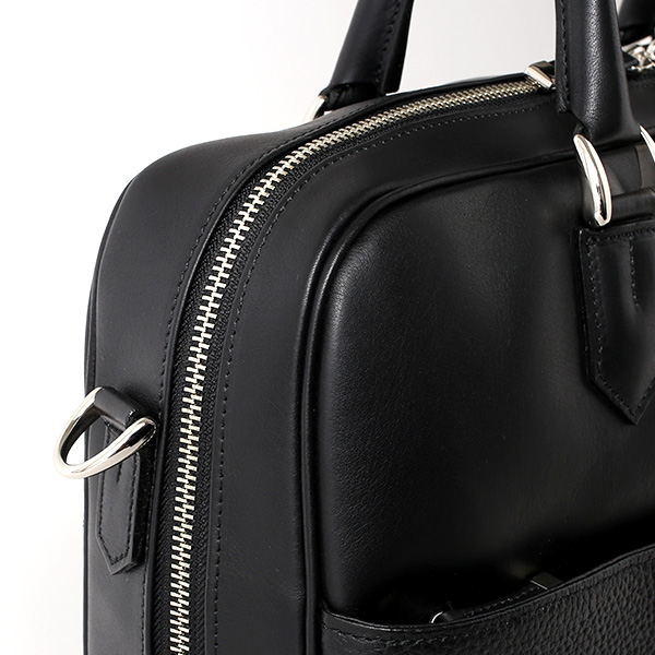  ビジネスバッグ メンズ 本革 ブリーフケース 日本製 ブラック 黒 黒色 ショルダーベルト付き 肩掛け 無地 鞄 カバン 通勤 オシャレ 高級 シンプル 大容量 ファイブウッズ(FIVE WOODS) HORIZON(ホライズン) #39243