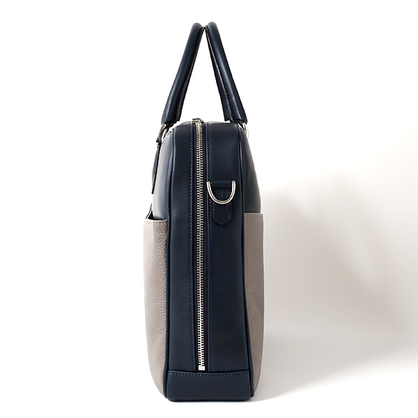  ビジネスバッグ メンズ 本革 ブリーフケース 日本製 グレー グレイ 灰色 ショルダーベルト付き 肩掛け 無地 鞄 カバン 通勤 オシャレ 高級 シンプル 大容量 ファイブウッズ(FIVE WOODS) HORIZON(ホライズン) #39243