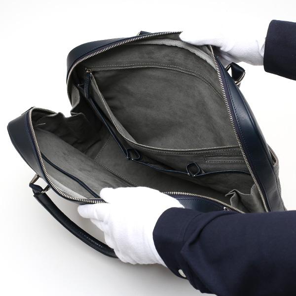  ビジネスバッグ メンズ 本革 ブリーフケース 日本製 グレー グレイ 灰色 ショルダーベルト付き 肩掛け 無地 鞄 カバン 通勤 オシャレ 高級 シンプル 大容量 ファイブウッズ(FIVE WOODS) HORIZON(ホライズン) #39243