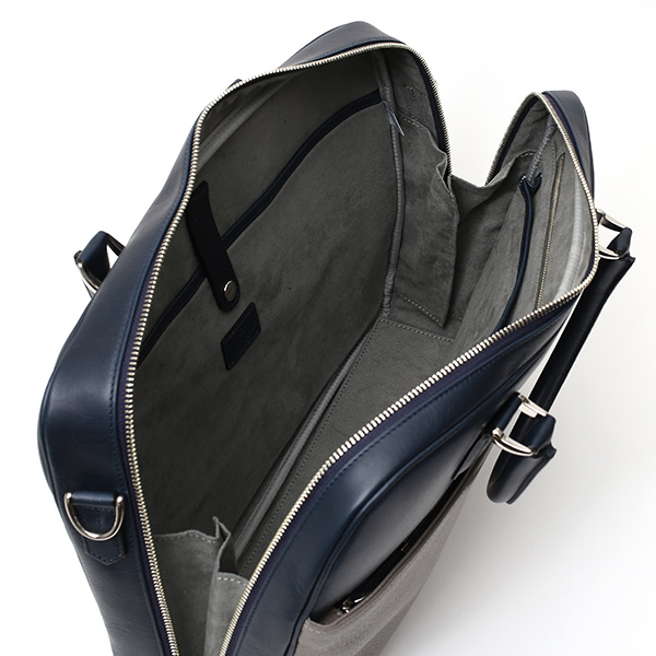  ビジネスバッグ メンズ 本革 ブリーフケース 日本製 グレー グレイ 灰色 ショルダーベルト付き 肩掛け 無地 鞄 カバン 通勤 オシャレ 高級 シンプル 大容量 ファイブウッズ(FIVE WOODS) HORIZON(ホライズン) #39243