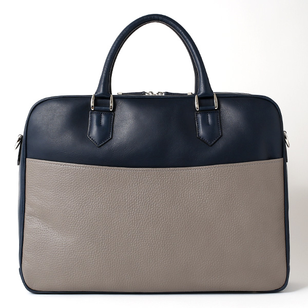  ビジネスバッグ メンズ 本革 ブリーフケース 日本製 グレー グレイ 灰色 ショルダーベルト付き 肩掛け 無地 鞄 カバン 通勤 オシャレ 高級 シンプル 大容量 ファイブウッズ(FIVE WOODS) HORIZON(ホライズン) #39243