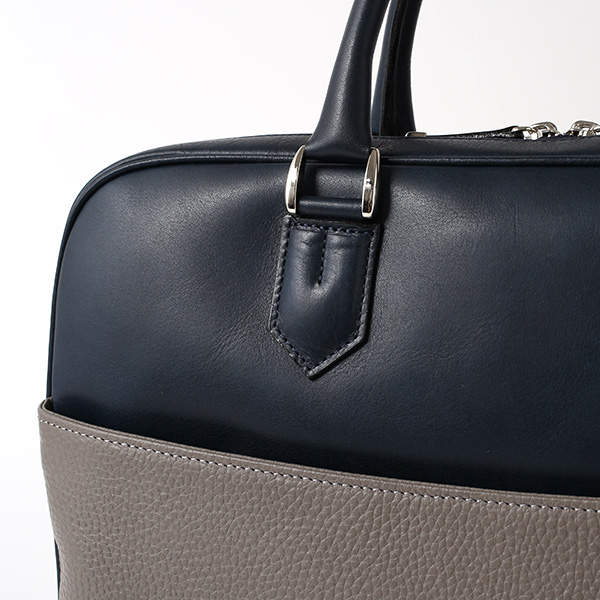  ビジネスバッグ メンズ 本革 ブリーフケース 日本製 グレー グレイ 灰色 ショルダーベルト付き 肩掛け 無地 鞄 カバン 通勤 オシャレ 高級 シンプル 大容量 ファイブウッズ(FIVE WOODS) HORIZON(ホライズン) #39243