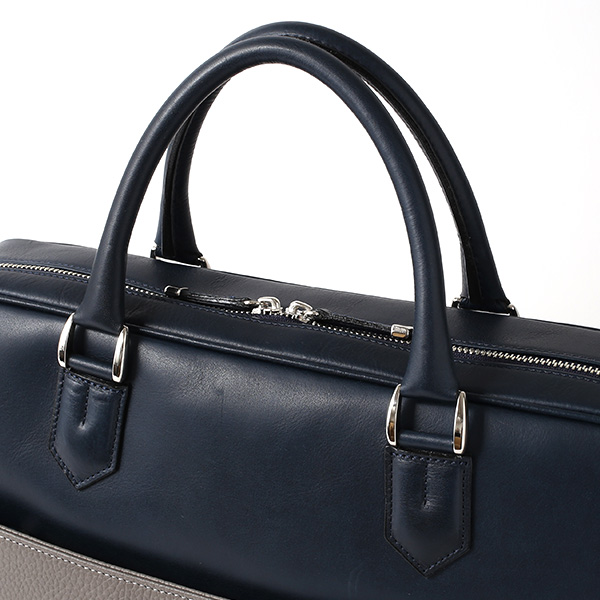  ビジネスバッグ メンズ 本革 ブリーフケース 日本製 グレー グレイ 灰色 ショルダーベルト付き 肩掛け 無地 鞄 カバン 通勤 オシャレ 高級 シンプル 大容量 ファイブウッズ(FIVE WOODS) HORIZON(ホライズン) #39243