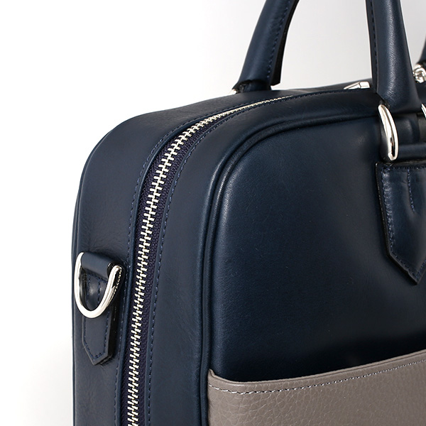  ビジネスバッグ メンズ 本革 ブリーフケース 日本製 グレー グレイ 灰色 ショルダーベルト付き 肩掛け 無地 鞄 カバン 通勤 オシャレ 高級 シンプル 大容量 ファイブウッズ(FIVE WOODS) HORIZON(ホライズン) #39243