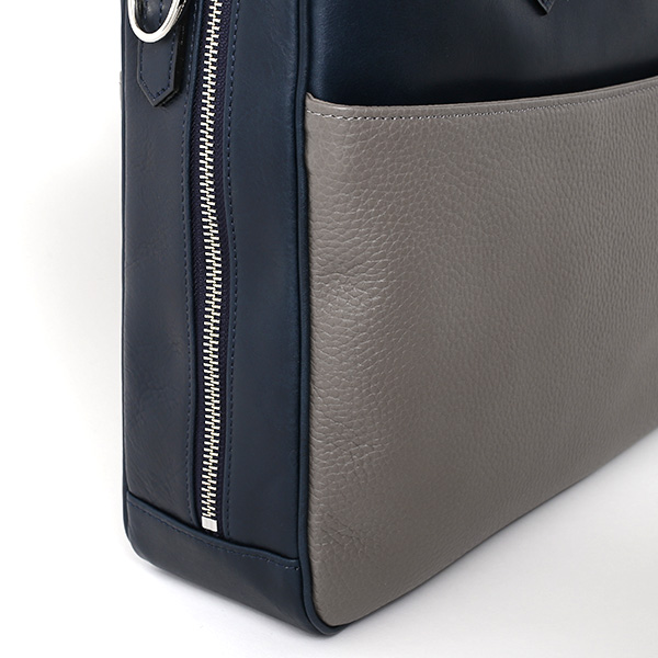  ビジネスバッグ メンズ 本革 ブリーフケース 日本製 グレー グレイ 灰色 ショルダーベルト付き 肩掛け 無地 鞄 カバン 通勤 オシャレ 高級 シンプル 大容量 ファイブウッズ(FIVE WOODS) HORIZON(ホライズン) #39243