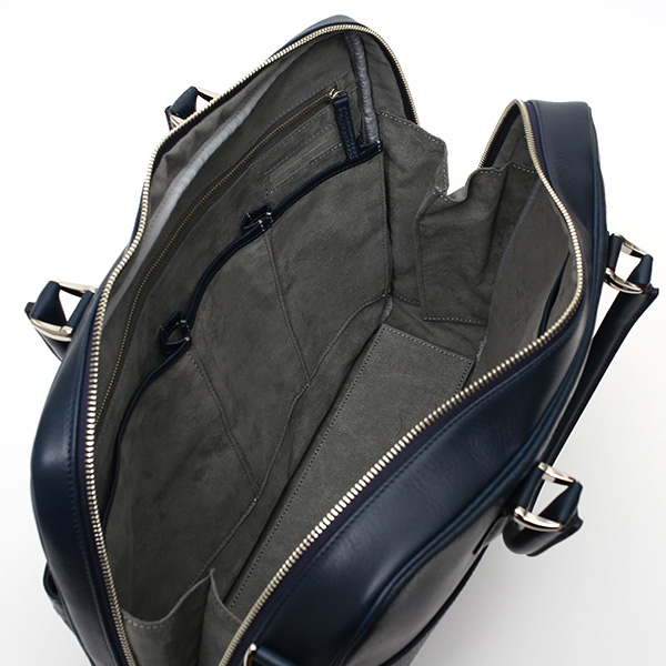 ビジネスバッグ メンズ 本革 ブリーフケース 日本製 ブルー ネイビー 青色 ショルダーベルト付き 肩掛け 無地 鞄 カバン 通勤 オシャレ 高級 シンプル 大容量 ファイブウッズ(FIVE WOODS) HORIZON(ホライズン) #39243