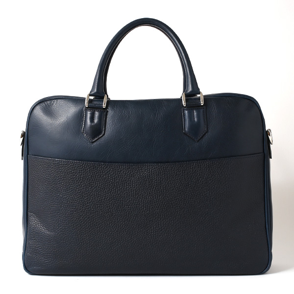 ビジネスバッグ メンズ 本革 ブリーフケース 日本製 ブルー ネイビー 青色 ショルダーベルト付き 肩掛け 無地 鞄 カバン 通勤 オシャレ 高級 シンプル 大容量 ファイブウッズ(FIVE WOODS) HORIZON(ホライズン) #39243