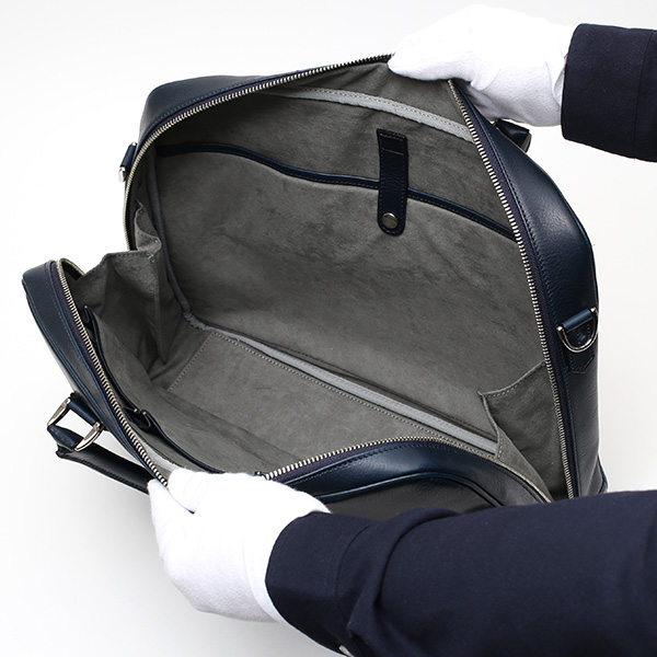 ビジネスバッグ メンズ 本革 ブリーフケース 日本製 ブルー ネイビー 青色 ショルダーベルト付き 肩掛け 無地 鞄 カバン 通勤 オシャレ 高級 シンプル 大容量 ファイブウッズ(FIVE WOODS) HORIZON(ホライズン) #39243