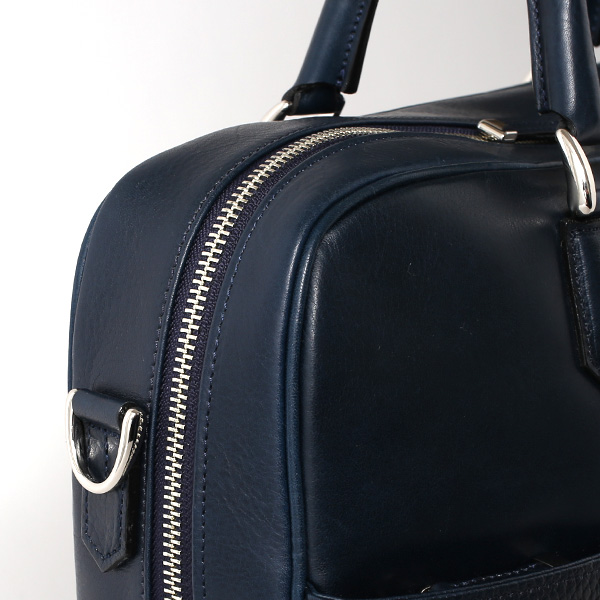 ビジネスバッグ メンズ 本革 ブリーフケース 日本製 ブルー ネイビー 青色 ショルダーベルト付き 肩掛け 無地 鞄 カバン 通勤 オシャレ 高級 シンプル 大容量 ファイブウッズ(FIVE WOODS) HORIZON(ホライズン) #39243