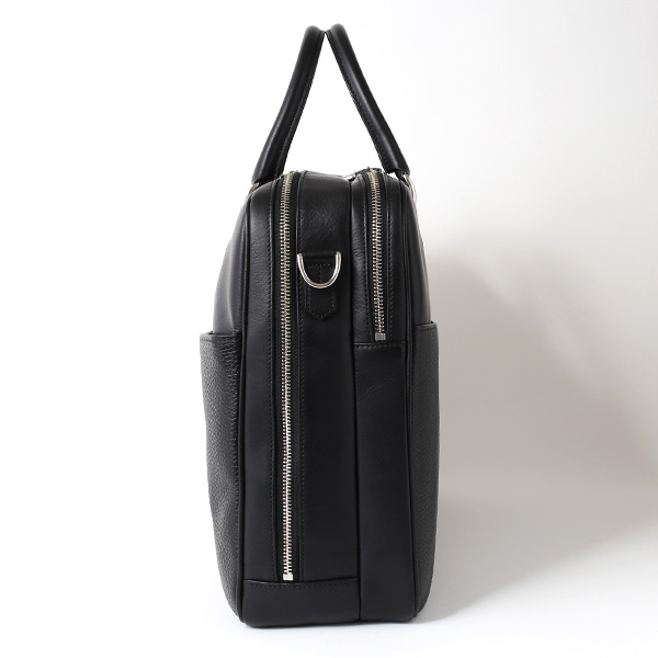 ブリーフケース メンズ 本革 ビジネスバッグ 2気室 日本製 ブラック 黒 黒色 ショルダーベルト付き 肩掛け 無地 鞄 カバン 通勤 高級 シンプル 大容量 ファイブウッズ(FIVE WOODS) HORIZON(ホライズン) #39244