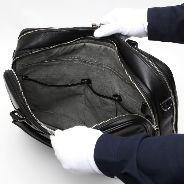 ブリーフケース メンズ 本革 ビジネスバッグ 2気室 日本製 ブラック 黒 黒色 ショルダーベルト付き 肩掛け 無地 鞄 カバン 通勤 高級 シンプル 大容量 ファイブウッズ(FIVE WOODS) HORIZON(ホライズン) #39244