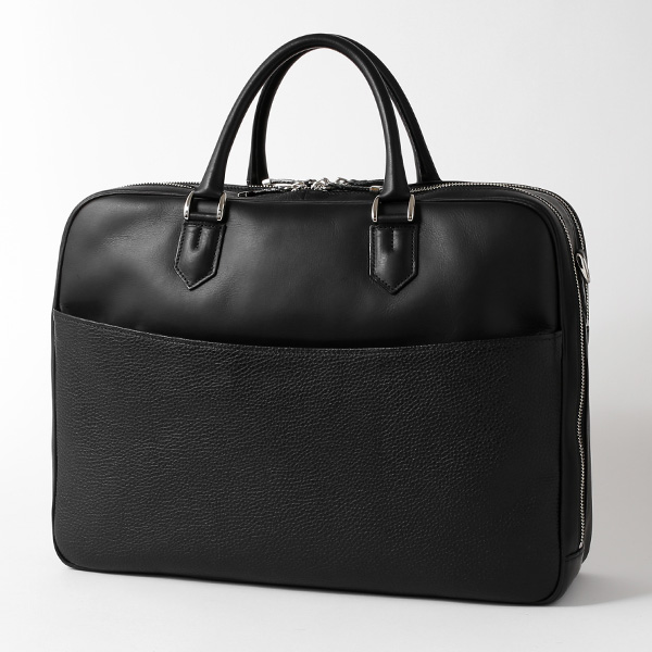 ブリーフケース メンズ 本革 ビジネスバッグ 2気室 日本製 ブラック 黒 黒色 ショルダーベルト付き 肩掛け 無地 鞄 カバン 通勤 高級 シンプル 大容量 ファイブウッズ(FIVE WOODS) HORIZON(ホライズン) #39244