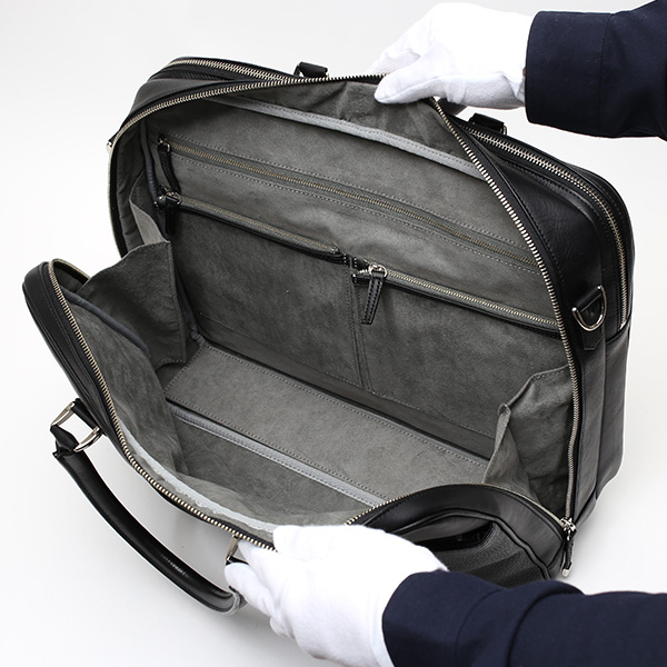 ブリーフケース メンズ 本革 ビジネスバッグ 2気室 日本製 ブラック 黒 黒色 ショルダーベルト付き 肩掛け 無地 鞄 カバン 通勤 高級 シンプル 大容量 ファイブウッズ(FIVE WOODS) HORIZON(ホライズン) #39244