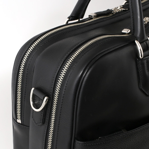 ブリーフケース メンズ 本革 ビジネスバッグ 2気室 日本製 ブラック 黒 黒色 ショルダーベルト付き 肩掛け 無地 鞄 カバン 通勤 高級 シンプル 大容量 ファイブウッズ(FIVE WOODS) HORIZON(ホライズン) #39244