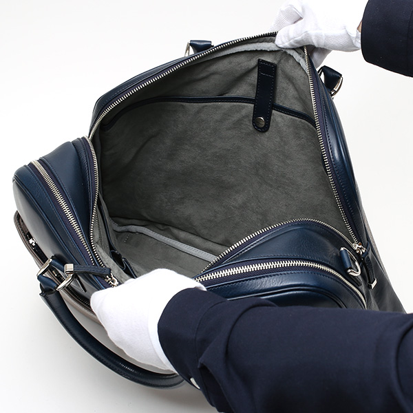  ブリーフケース メンズ 本革 ビジネスバッグ ２気室 日本製 グレー グレイ 灰色 ショルダーベルト付き 肩掛け 無地 鞄 カバン 通勤 高級 シンプル 大容量 ファイブウッズ(FIVE WOODS) HORIZON(ホライズン) #39244