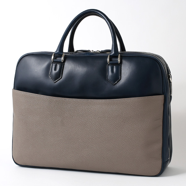  ブリーフケース メンズ 本革 ビジネスバッグ ２気室 日本製 グレー グレイ 灰色 ショルダーベルト付き 肩掛け 無地 鞄 カバン 通勤 高級 シンプル 大容量 ファイブウッズ(FIVE WOODS) HORIZON(ホライズン) #39244