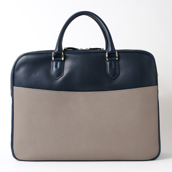  ブリーフケース メンズ 本革 ビジネスバッグ ２気室 日本製 グレー グレイ 灰色 ショルダーベルト付き 肩掛け 無地 鞄 カバン 通勤 高級 シンプル 大容量 ファイブウッズ(FIVE WOODS) HORIZON(ホライズン) #39244