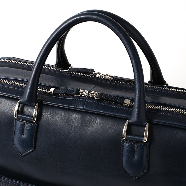 ブリーフケース メンズ 本革 ビジネスバッグ 2気室 日本製 ブルー ネイビー 青色 ショルダーベルト付き 肩掛け 無地 鞄 カバン 通勤 高級 シンプル 大容量 ファイブウッズ(FIVE WOODS) HORIZON(ホライズン) #39244