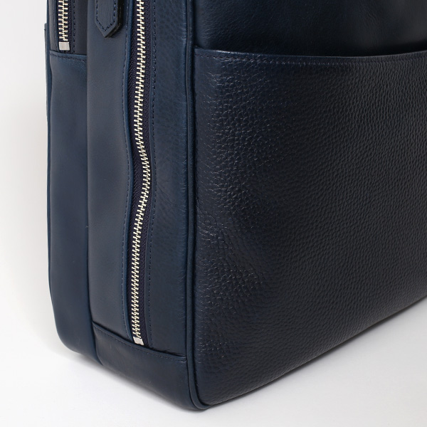 ブリーフケース メンズ 本革 ビジネスバッグ 2気室 日本製 ブルー ネイビー 青色 ショルダーベルト付き 肩掛け 無地 鞄 カバン 通勤 高級 シンプル 大容量 ファイブウッズ(FIVE WOODS) HORIZON(ホライズン) #39244