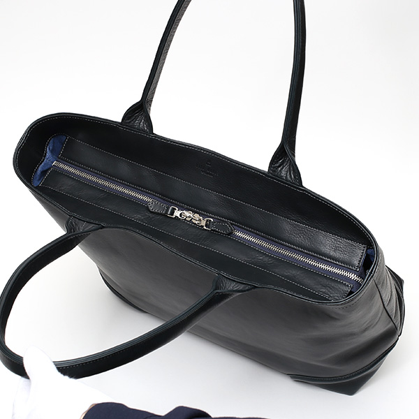  トートバッグ メンズ 本革 日本製 ブルー ネイビー 青色 無地 ビジネスバッグ 鞄 カバン 高級 シンプル 大容量 大きめ オシャレ 通勤 通学 ファイブウッズ(FIVE WOODS) PLATEAU(プラトウ) #39174