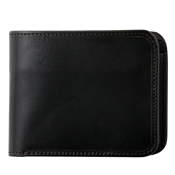 ファイブウッズ(FIVE WOODS) CASK(キャスク) ブライドルレザー 二つ折り財布 ブラック