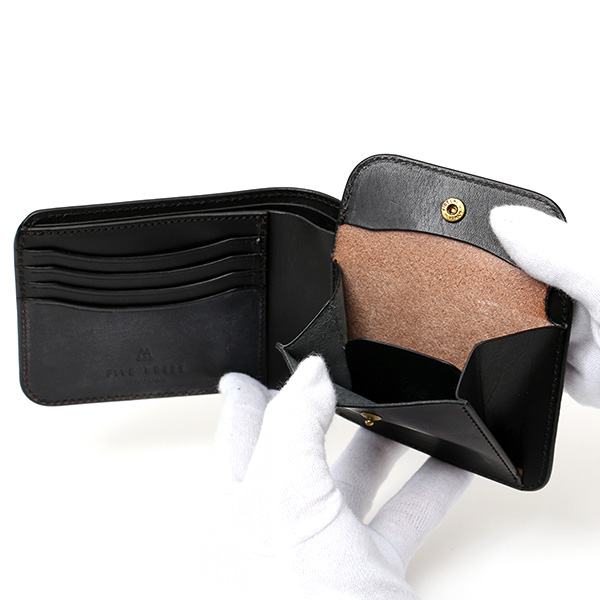  財布 メンズ 二つ折り 本革 ブライドルレザー 日本製 ブランド ブラック 黒 黒色 小銭入れあり コインケース オシャレ 高級 シンプル 大人 プレゼント ファイブウッズ(FIVE WOODS) CASK(キャスク) #38054