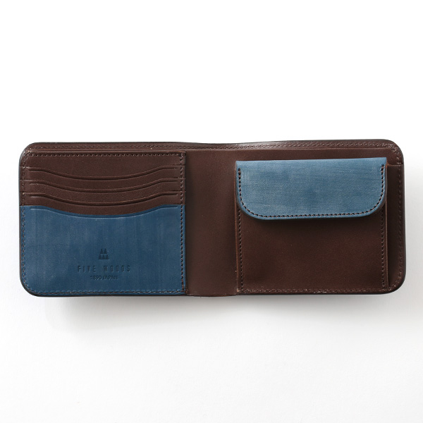  財布 メンズ 二つ折り 本革 ブライドルレザー 日本製 ブランド ブルー ネイビー 青色 小銭入れあり コインケース オシャレ 高級 シンプル 大人 プレゼント ファイブウッズ(FIVE WOODS) CASK(キャスク) #38054