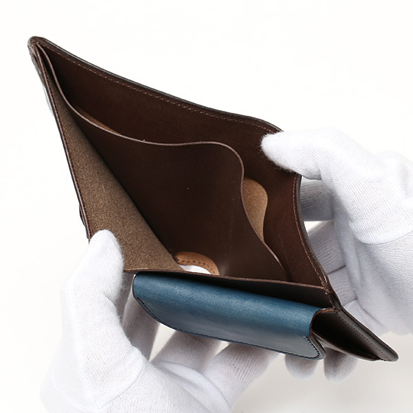  財布 メンズ 二つ折り 本革 ブライドルレザー 日本製 ブランド ブルー ネイビー 青色 小銭入れあり コインケース オシャレ 高級 シンプル 大人 プレゼント ファイブウッズ(FIVE WOODS) CASK(キャスク) #38054