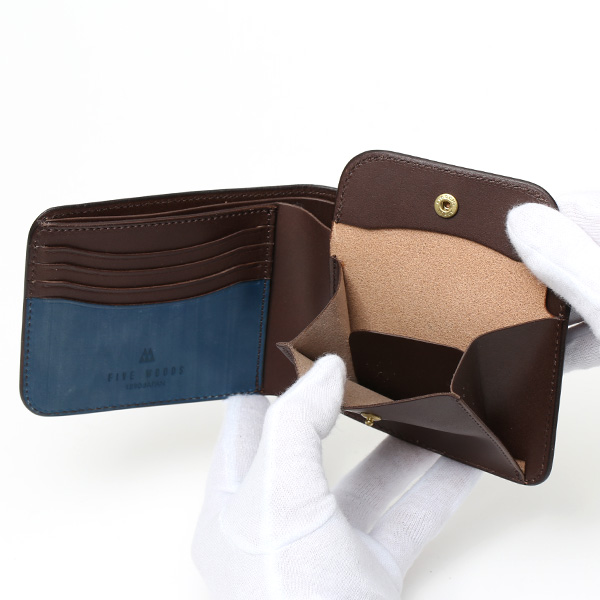  財布 メンズ 二つ折り 本革 ブライドルレザー 日本製 ブランド ブルー ネイビー 青色 小銭入れあり コインケース オシャレ 高級 シンプル 大人 プレゼント ファイブウッズ(FIVE WOODS) CASK(キャスク) #38054