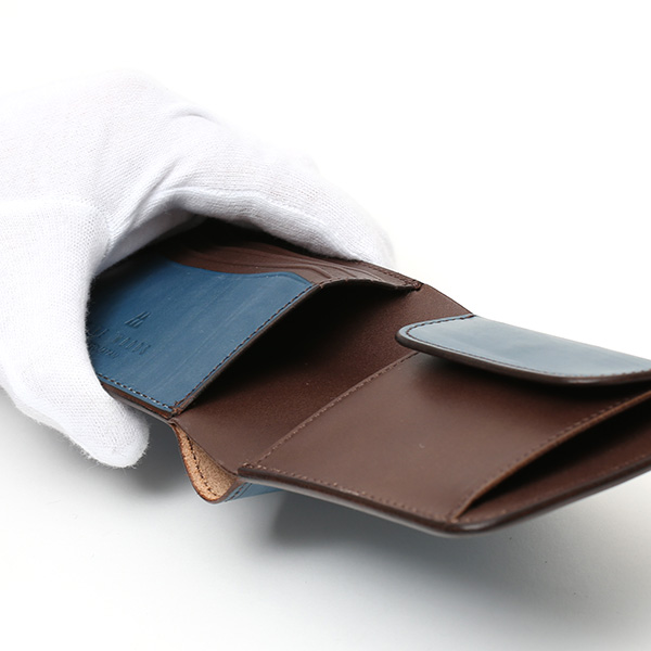  財布 メンズ 二つ折り 本革 ブライドルレザー 日本製 ブランド ブルー ネイビー 青色 小銭入れあり コインケース オシャレ 高級 シンプル 大人 プレゼント ファイブウッズ(FIVE WOODS) CASK(キャスク) #38054