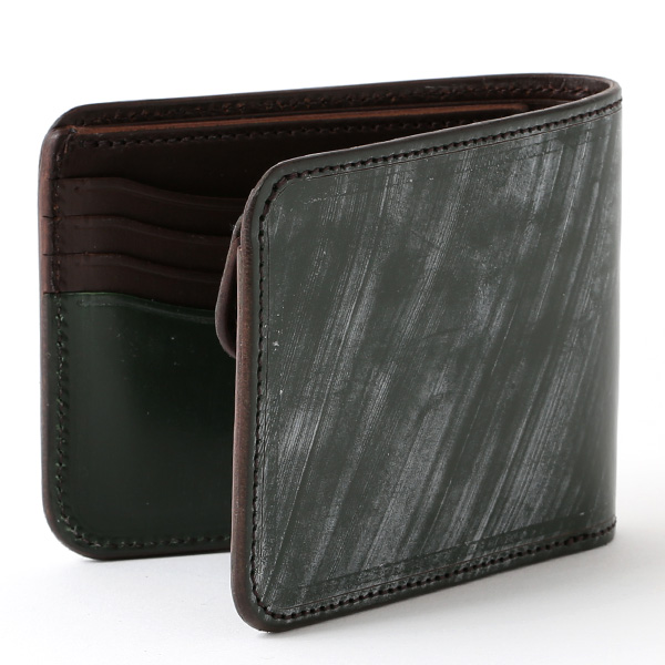  財布 メンズ 二つ折り 本革 ブライドルレザー 日本製 ブランド グリーン 緑色 小銭入れあり コインケース オシャレ 高級 シンプル 大人 プレゼント ファイブウッズ(FIVE WOODS) CASK(キャスク) #38054