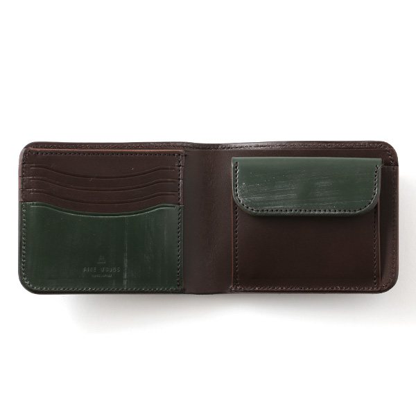  財布 メンズ 二つ折り 本革 ブライドルレザー 日本製 ブランド グリーン 緑色 小銭入れあり コインケース オシャレ 高級 シンプル 大人 プレゼント ファイブウッズ(FIVE WOODS) CASK(キャスク) #38054