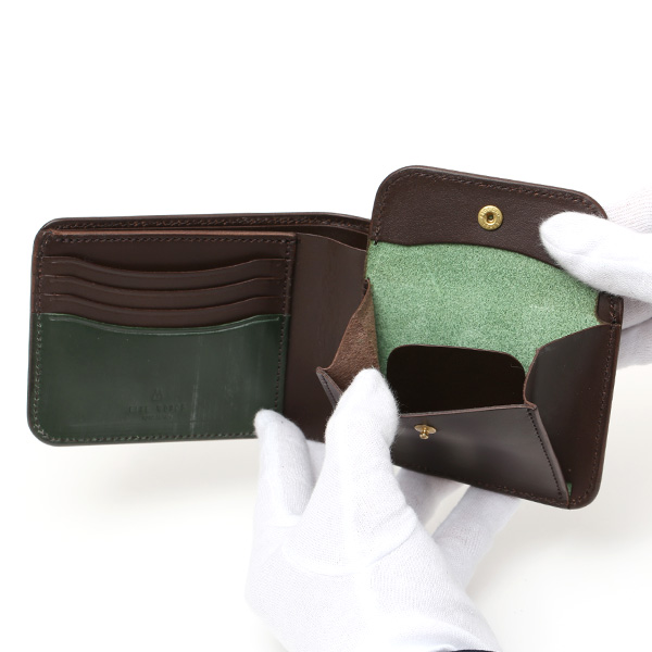  財布 メンズ 二つ折り 本革 ブライドルレザー 日本製 ブランド グリーン 緑色 小銭入れあり コインケース オシャレ 高級 シンプル 大人 プレゼント ファイブウッズ(FIVE WOODS) CASK(キャスク) #38054