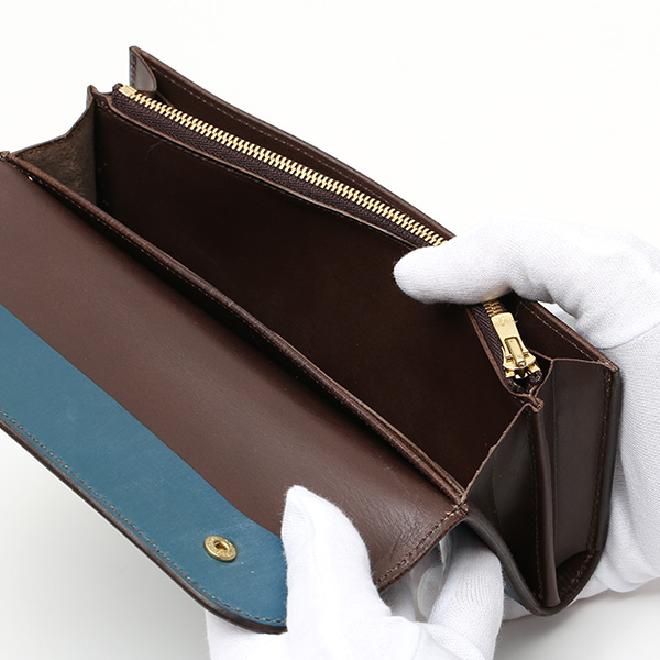  長財布 メンズ 長財布 本革 ブライドルレザー 日本製 ブランド ブルー ネイビー 青色 小銭入れあり コインケース オシャレ 高級 シンプル 大人 ファイブウッズ(FIVE WOODS) CASK(キャスク) #38057