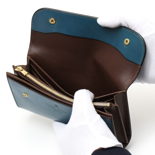  長財布 メンズ 長財布 本革 ブライドルレザー 日本製 ブランド ブルー ネイビー 青色 小銭入れあり コインケース オシャレ 高級 シンプル 大人 ファイブウッズ(FIVE WOODS) CASK(キャスク) #38057