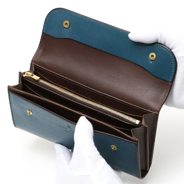  長財布 メンズ 長財布 本革 ブライドルレザー 日本製 ブランド ブルー ネイビー 青色 小銭入れあり コインケース オシャレ 高級 シンプル 大人 ファイブウッズ(FIVE WOODS) CASK(キャスク) #38057