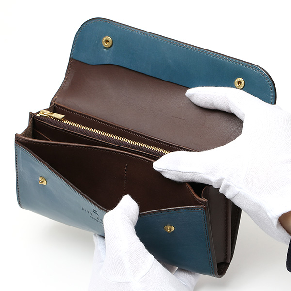  長財布 メンズ 長財布 本革 ブライドルレザー 日本製 ブランド ブルー ネイビー 青色 小銭入れあり コインケース オシャレ 高級 シンプル 大人 ファイブウッズ(FIVE WOODS) CASK(キャスク) #38057