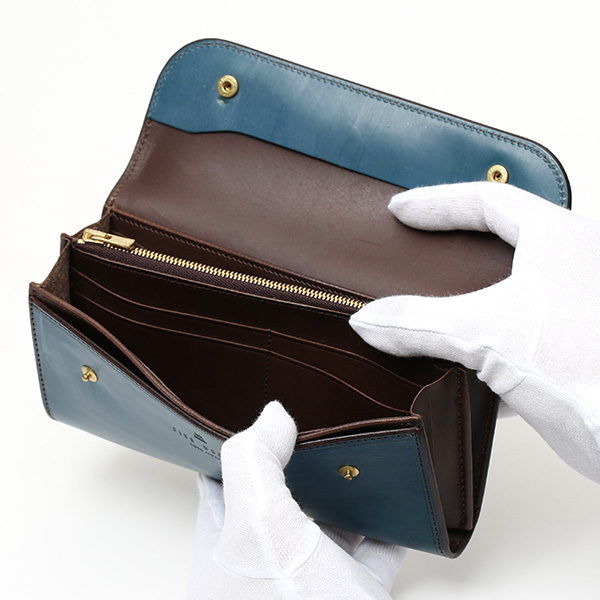  長財布 メンズ 長財布 本革 ブライドルレザー 日本製 ブランド ブルー ネイビー 青色 小銭入れあり コインケース オシャレ 高級 シンプル 大人 ファイブウッズ(FIVE WOODS) CASK(キャスク) #38057