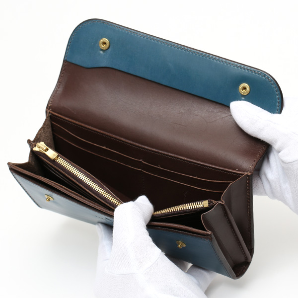  長財布 メンズ 長財布 本革 ブライドルレザー 日本製 ブランド ブルー ネイビー 青色 小銭入れあり コインケース オシャレ 高級 シンプル 大人 ファイブウッズ(FIVE WOODS) CASK(キャスク) #38057