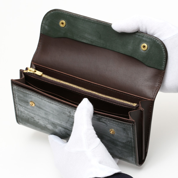  長財布 メンズ 長財布 本革 ブライドルレザー 日本製 ブランド グリーン 緑色 小銭入れあり コインケース オシャレ 高級 シンプル 大人 ファイブウッズ(FIVE WOODS) CASK(キャスク) #38057
