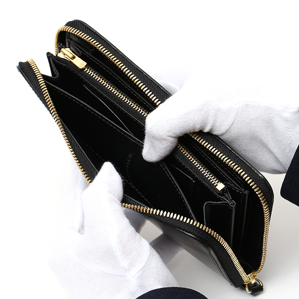  長財布 メンズ ラウンドファスナー 財布 本革 ブライドルレザー 日本製 ブランド ブラック 黒 黒色 小銭入れあり コインケース オシャレ 高級 シンプル 大人 ファイブウッズ(FIVE WOODS) CASK(キャスク) #38057