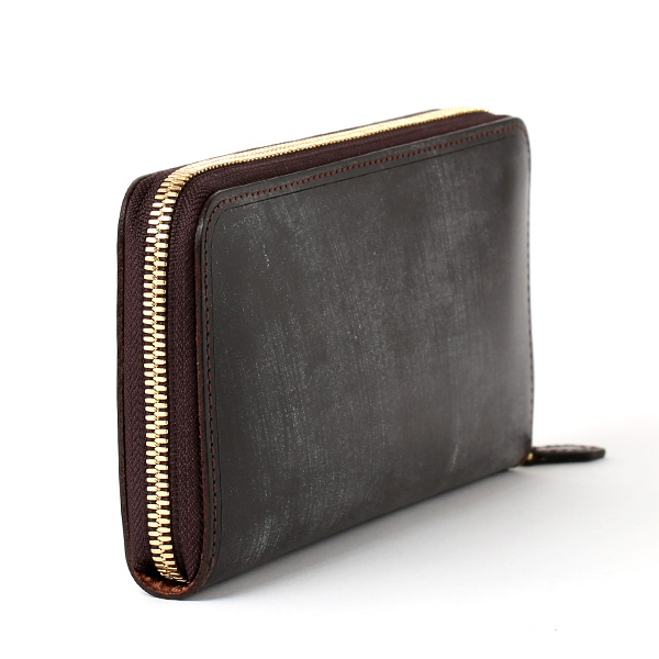 長財布 メンズ ラウンドファスナー 財布 本革 ブライドルレザー 日本製 ブランド ダークブラウン ブラウン 茶 茶色 小銭入れあり コインケース オシャレ 高級 シンプル 大人 ファイブウッズ(FIVE WOODS) CASK(キャスク) #38057