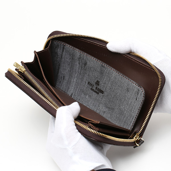 長財布 メンズ ラウンドファスナー 財布 本革 ブライドルレザー 日本製 ブランド ダークブラウン ブラウン 茶 茶色 小銭入れあり コインケース オシャレ 高級 シンプル 大人 ファイブウッズ(FIVE WOODS) CASK(キャスク) #38057