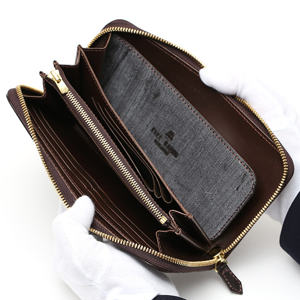 長財布 メンズ ラウンドファスナー 財布 本革 ブライドルレザー 日本製 ブランド ダークブラウン ブラウン 茶 茶色 小銭入れあり コインケース オシャレ 高級 シンプル 大人 ファイブウッズ(FIVE WOODS) CASK(キャスク) #38057