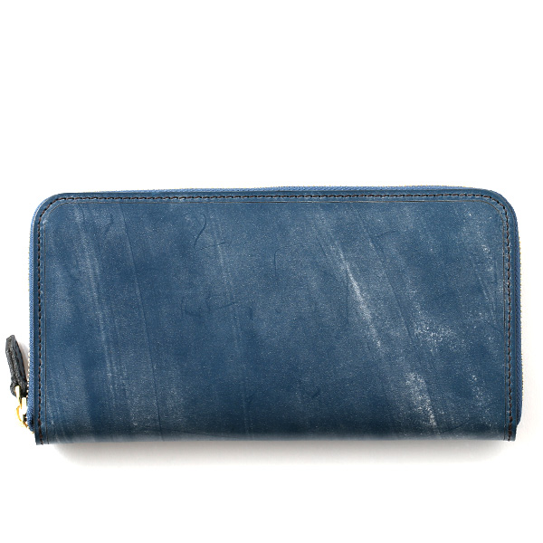 ファイブウッズ(FIVE WOODS) CASK(キャスク) ブライドルレザー ラウンドファスナー 長財布 ブルー