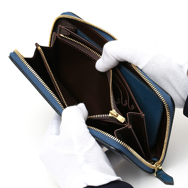  長財布 メンズ ラウンドファスナー 財布 本革 ブライドルレザー 日本製 ブランド ブルー ネイビー 青色 小銭入れあり コインケース オシャレ 高級 シンプル 大人 ファイブウッズ(FIVE WOODS) CASK(キャスク) #38057