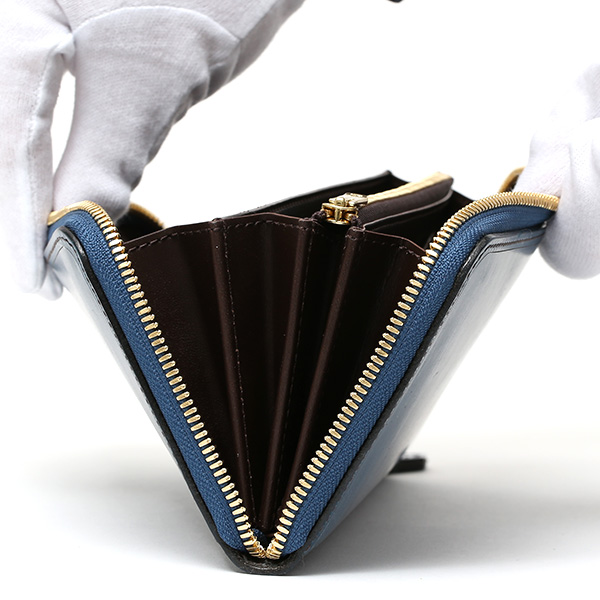  長財布 メンズ ラウンドファスナー 財布 本革 ブライドルレザー 日本製 ブランド ブルー ネイビー 青色 小銭入れあり コインケース オシャレ 高級 シンプル 大人 ファイブウッズ(FIVE WOODS) CASK(キャスク) #38057