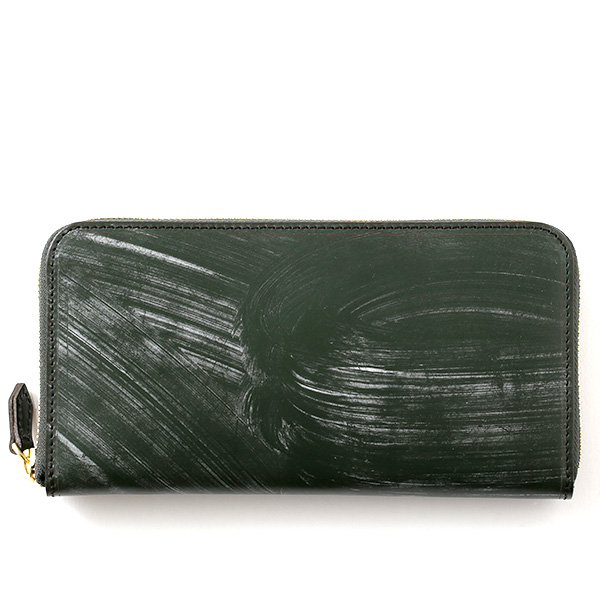 ファイブウッズ(FIVE WOODS) CASK(キャスク) ブライドルレザー ラウンドファスナー 長財布 モスグリーン